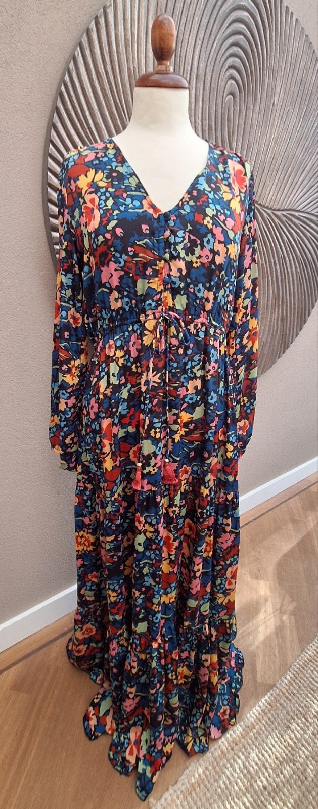 Zgan, Prachtige maxidress Gold & Silver, T1 ruim!, Kleding | Dames, Jurken, Ophalen of Verzenden, Zo goed als nieuw, Maat 38/40 (M)