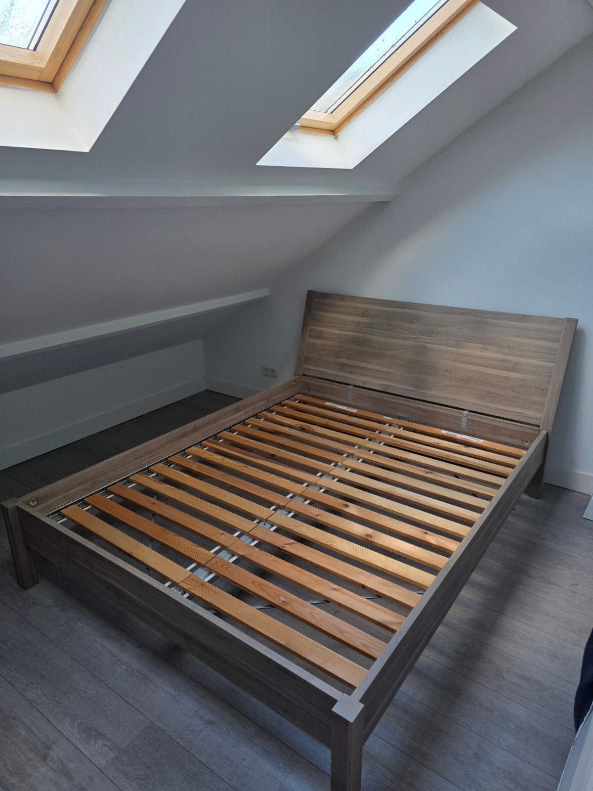 Tweepersoonsbedframe met lattenbodem - 160x200 cm, Ophalen, Gebruikt, Tweepersoons, 200 cm