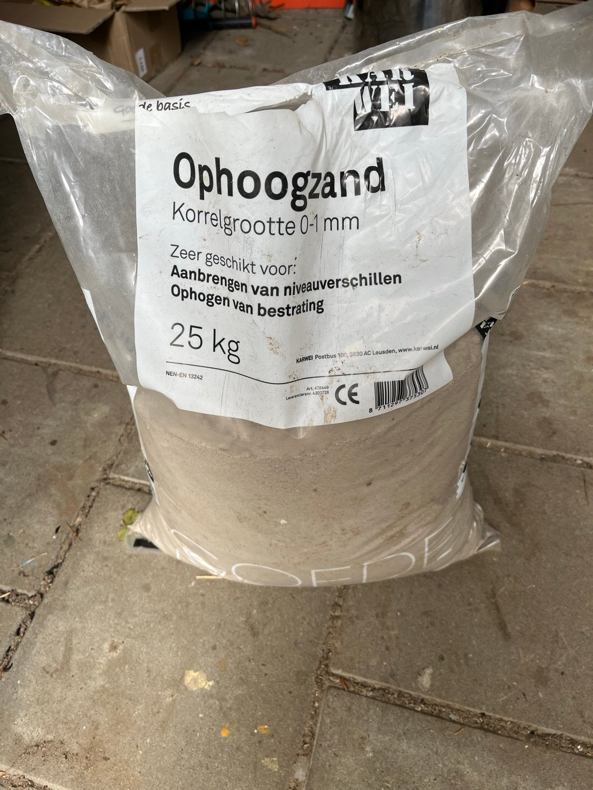 Ophoogzand restant zak, Ophalen, Nieuw, Ophoogzand