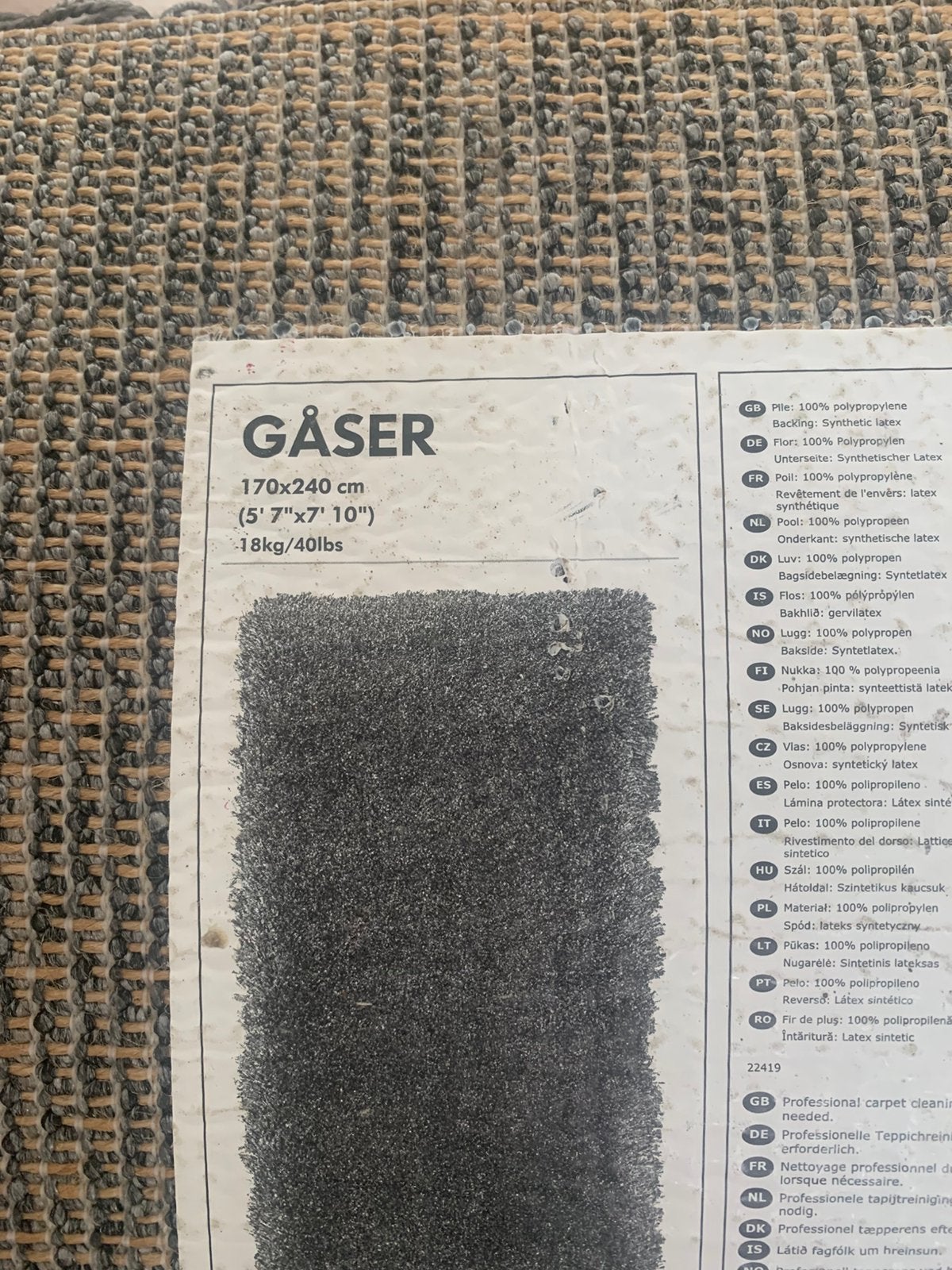 Gaser ikea carpet, Ophalen, Gebruikt