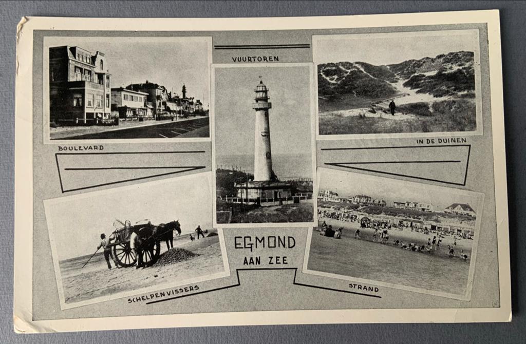 Egmond aan Zee - Boulevard, Duinen, Vuurtoren, Verzenden, 1940 tot 1960, Gelopen, Noord-Holland
