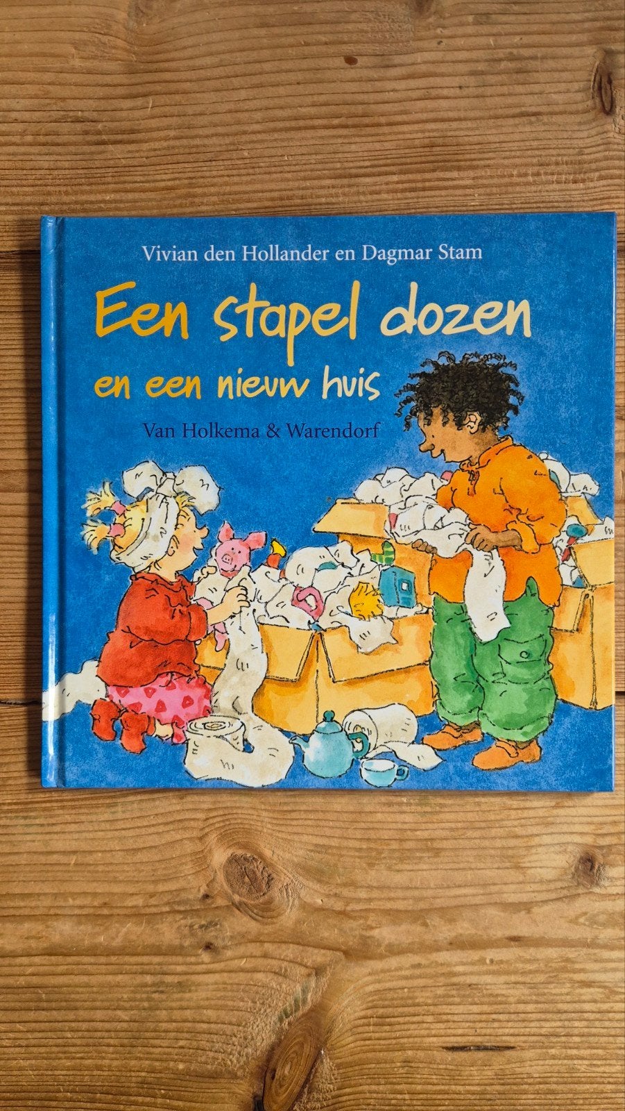 Een stapel dozen en een nieuw huis - Vivian den Hollander, Ophalen of Verzenden, Zo goed als nieuw, Vivian den Hollander en Dagmar Stam