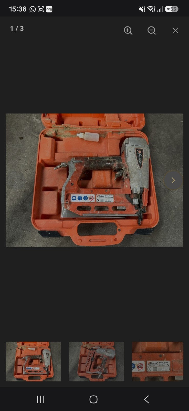 paslode tacker, Ophalen