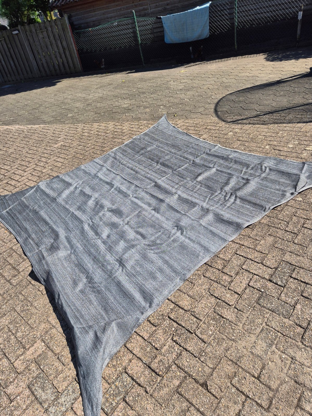 Schaduwdoek grijs 3x3m, Ophalen of Verzenden, Zo goed als nieuw