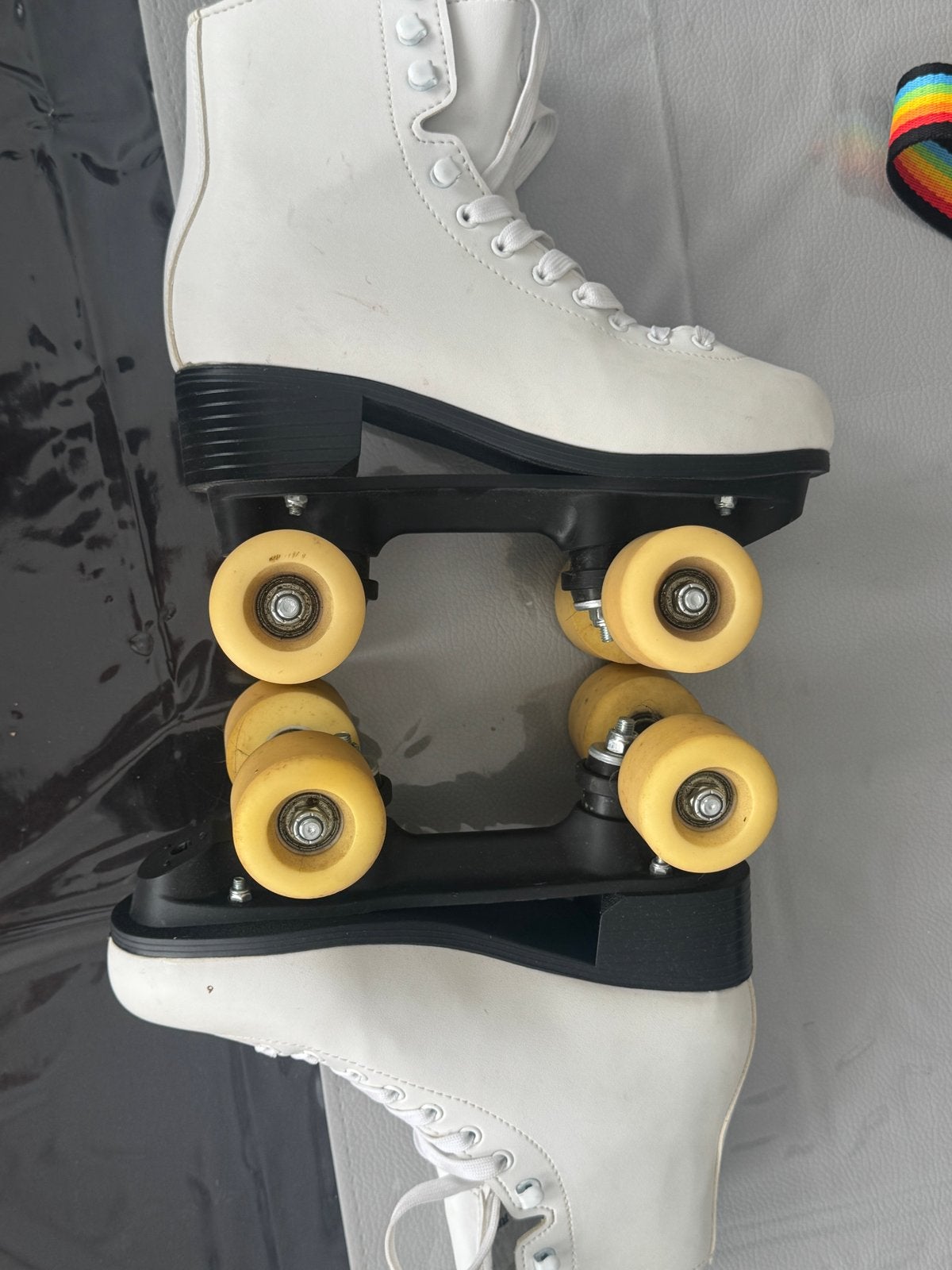 Roces rolschaatsen - maat 38 - Wit met gele wielen, Gebruikt, Roces, Overige typen, Ophalen of Verzenden