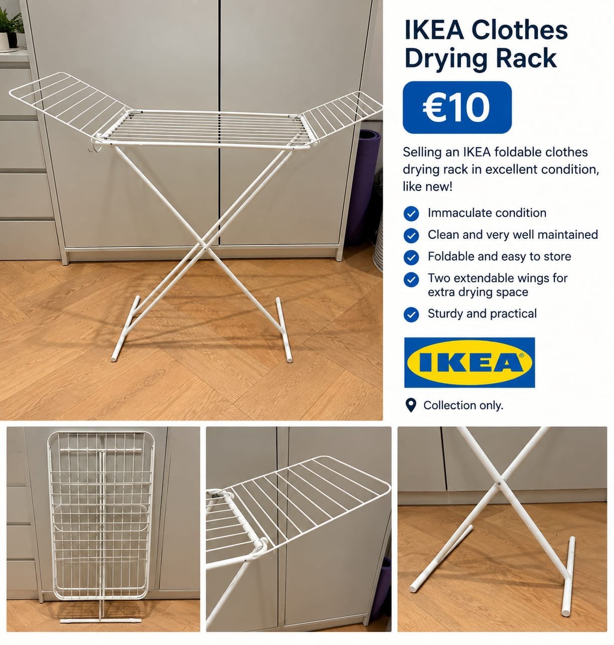 IKEA Cloths Drying Rack, Ophalen of Verzenden, Zo goed als nieuw, Wasrek