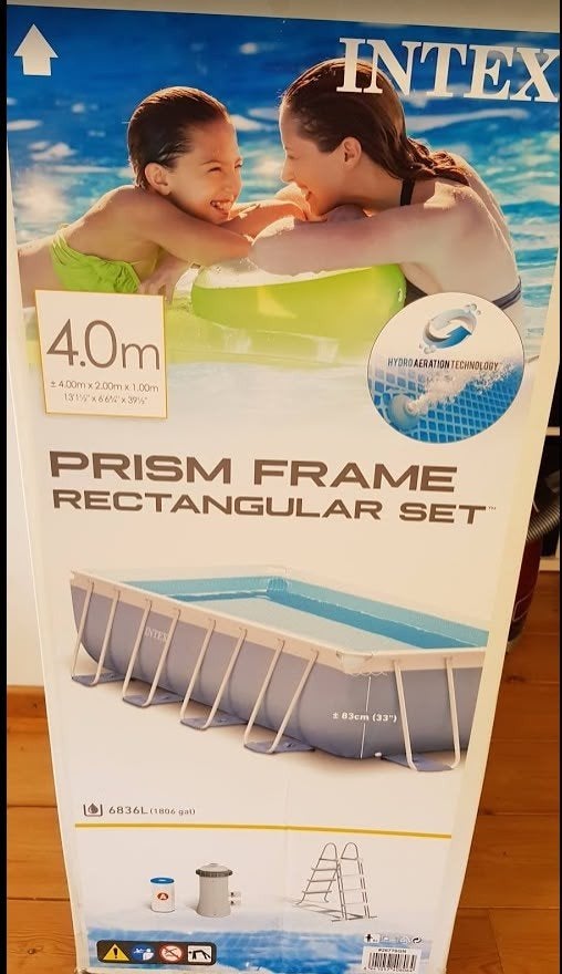 Intex Prism Frame Rechthoekig Zwembad 400x200x100 cm, Ophalen, Gebruikt, 200 tot 300 cm, 80 tot 120 cm