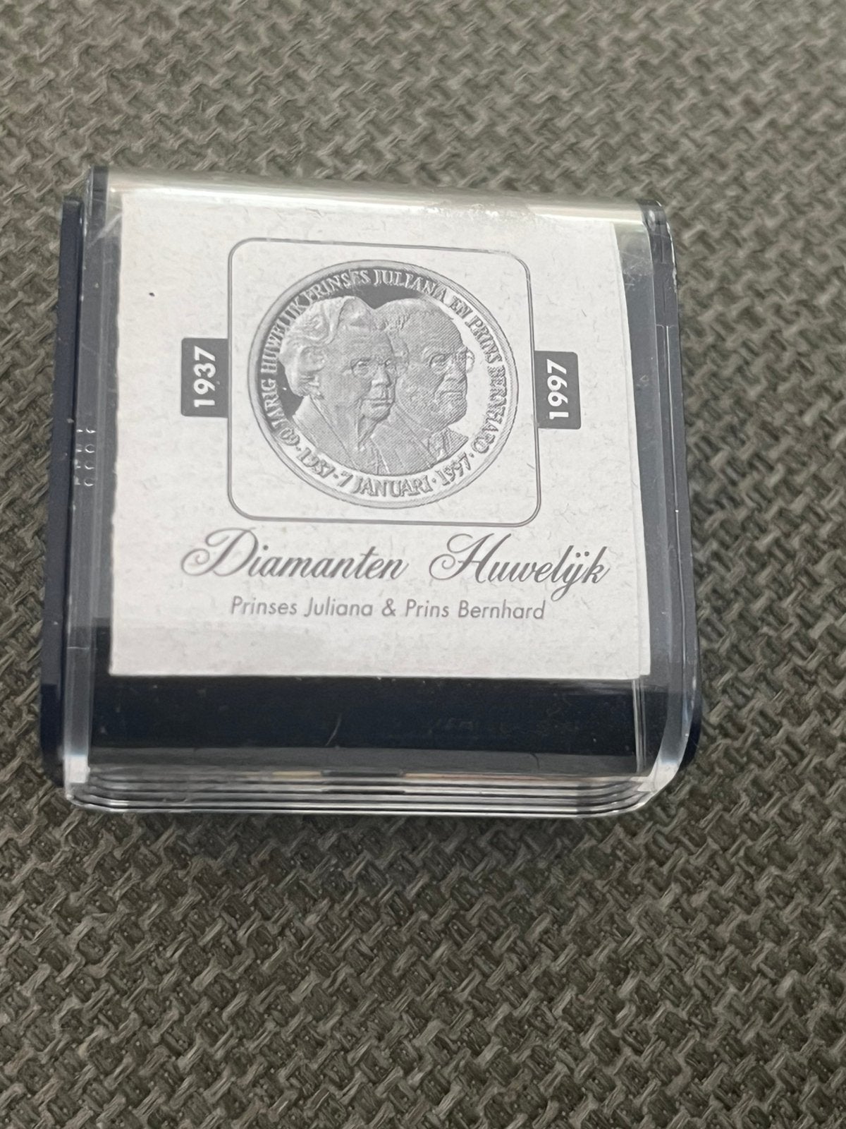 Munt diamanten huwelijk Juliana en Bernhard, Ophalen of Verzenden, Koningin Juliana, Losse munt, Geboorte of Huwelijk