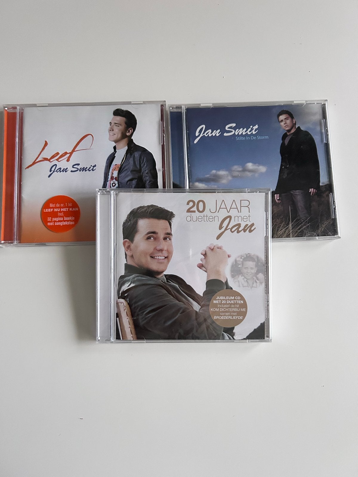 Jan Smit CD's: Leef, Stille In De Storm, 20 Jaar Duetten, Zo goed als nieuw, Inclusief boekje, Album, Schlager