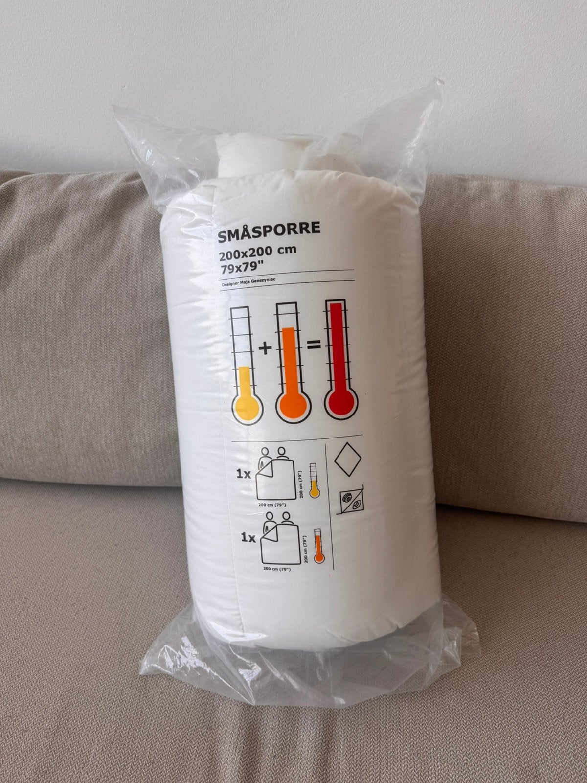 IKEA SMÅSPORRE 200x200 4-Seasons / All Seasons Duvet, Ophalen, Wit, Katoen, Deken of Dekbed