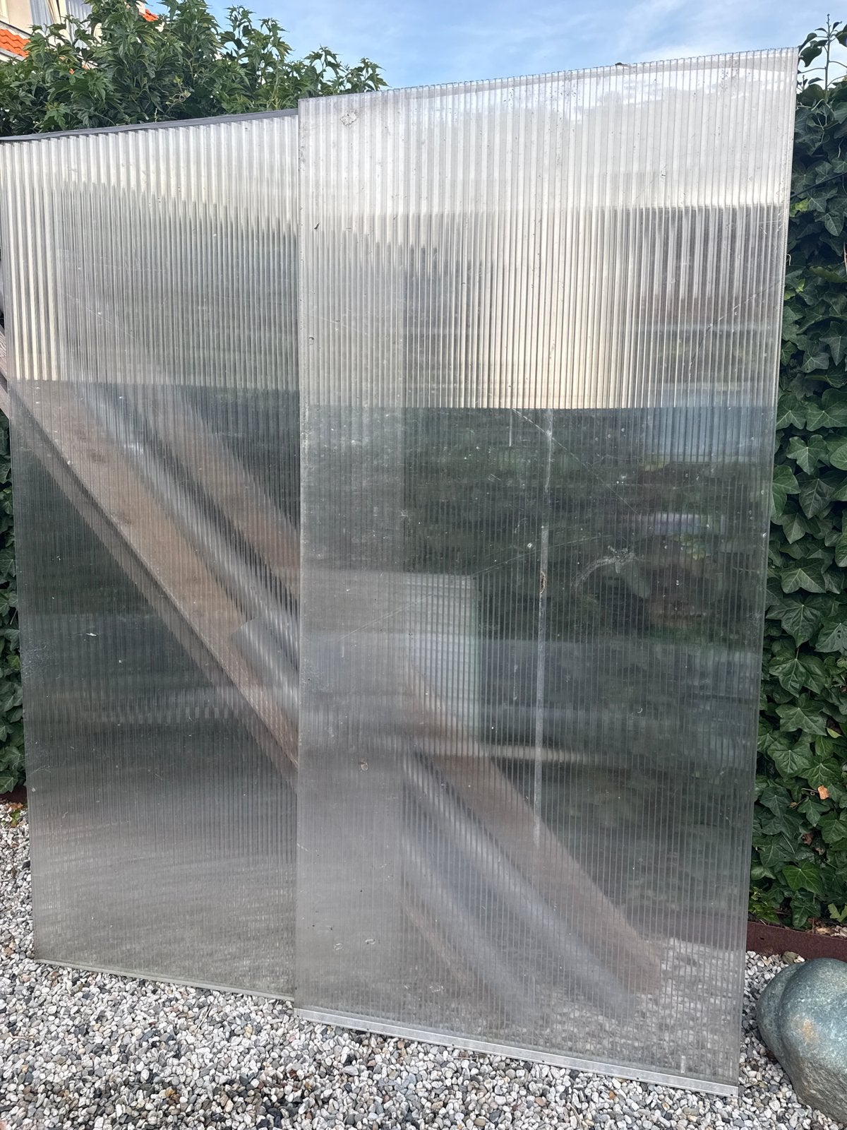 Polycarbonaatplaten 2 stuks en toebehoren(204x98x1.6 cm), Ophalen, Gebruikt, Overige materialen, Minder dan 20 mm