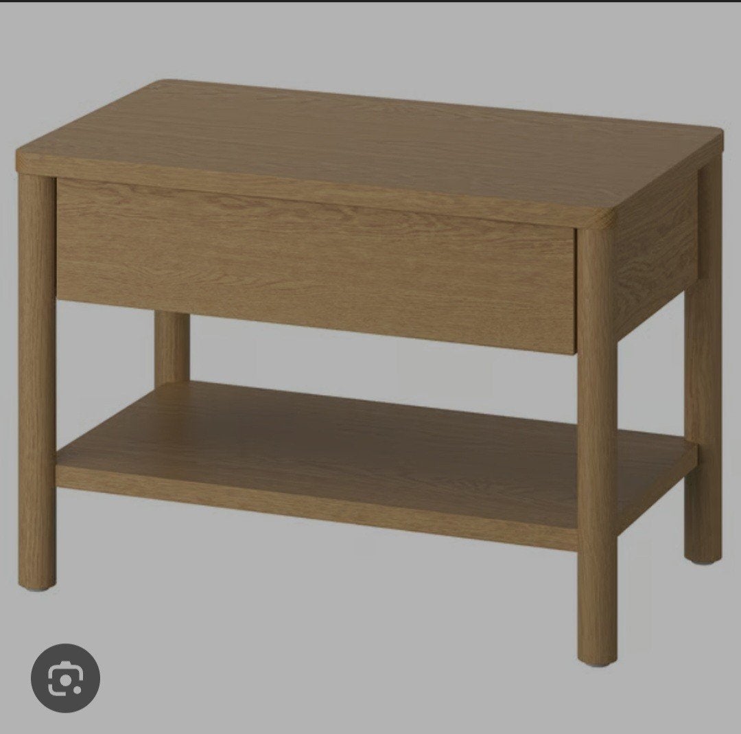 IKEA Tonstad bijzettafel in eikenfineer, Ophalen, Rechthoekig, Minder dan 55 cm
