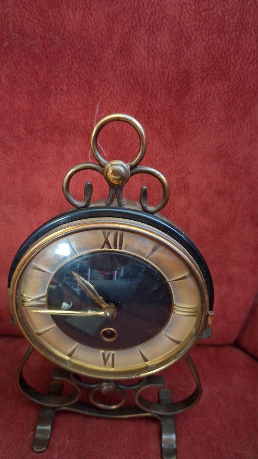 Vintage Tafelklok - Decoratieve Klok met Romeinse Cijfers, Antiek en Kunst, Antiek | Klokken, Ophalen of Verzenden