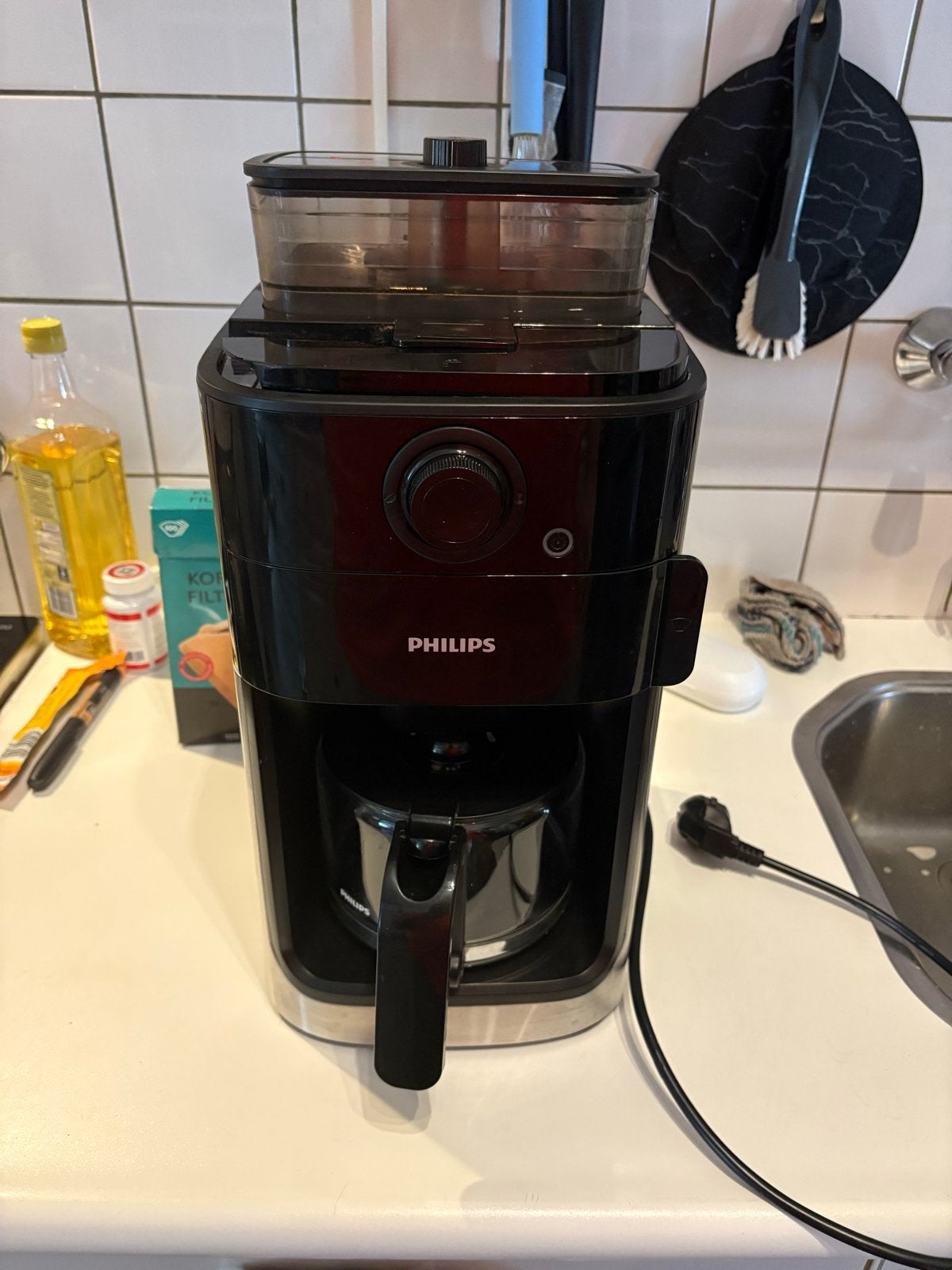 Philips HD7765 Koffiezetapparaat met geïntegreerde bonenmale, Ophalen, Gebruikt, 10 kopjes of meer, Koffiemachine