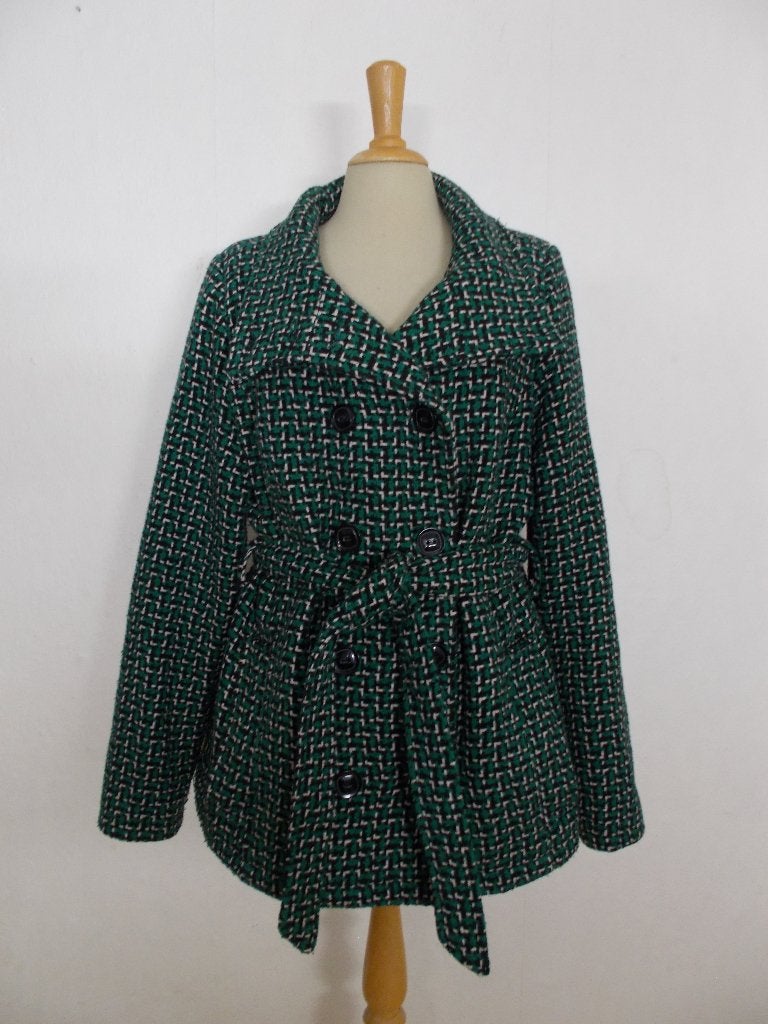 Leuke groene wol mix jas van King Louie! L/XL, Verzenden, Zo goed als nieuw, Maat 42/44 (L), Groen