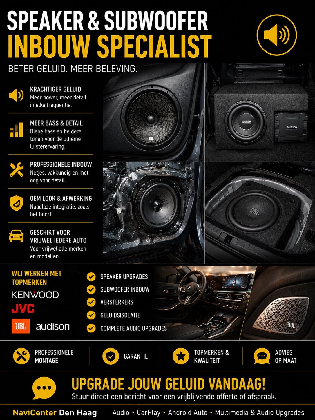 Speaker & Subwoofer Inbouw - NaviCenter Den Haag, Ophalen, Nieuw