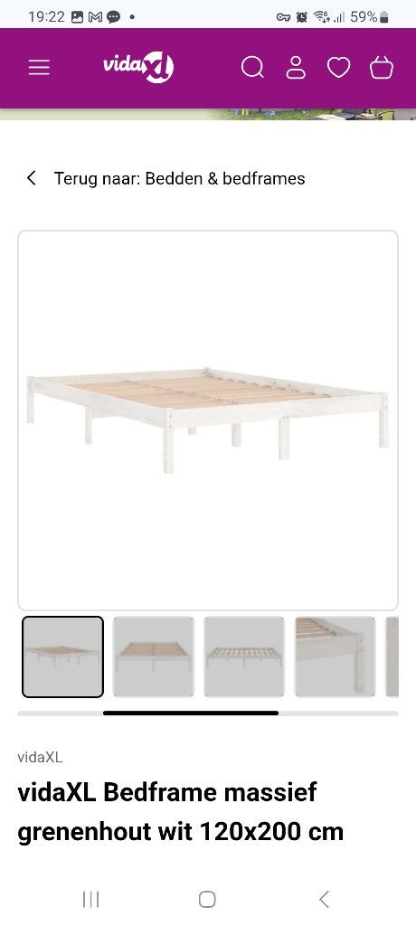 Bed 1.20., Huis en Inrichting, Slaapkamer | Bedden, Ophalen, Wit, Zo goed als nieuw, Twijfelaar