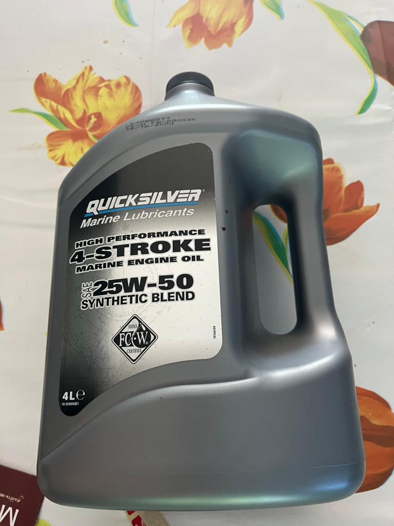 Quicksilver 4-Stroke 25W-50 olie. 4 Liter, Ophalen of Verzenden, Nieuw, Motor en Techniek
