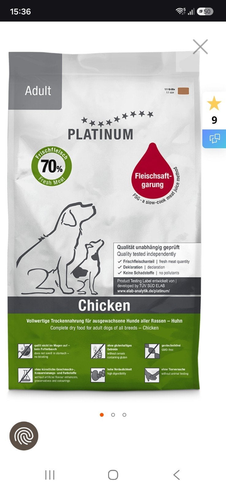 10 kilo platinum adult kip hondenvoer, Ophalen of Verzenden, Hond