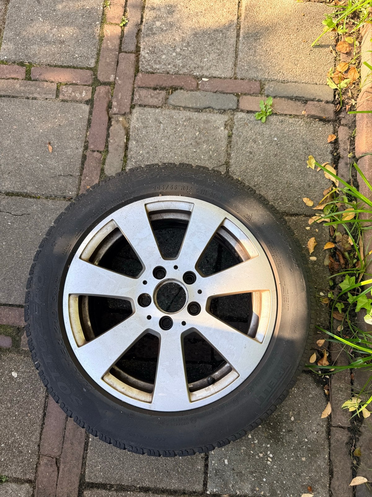 Losse velg met winterband voor Mercedes W204, Ophalen, Gebruikt, 16 inch, Banden en Velgen