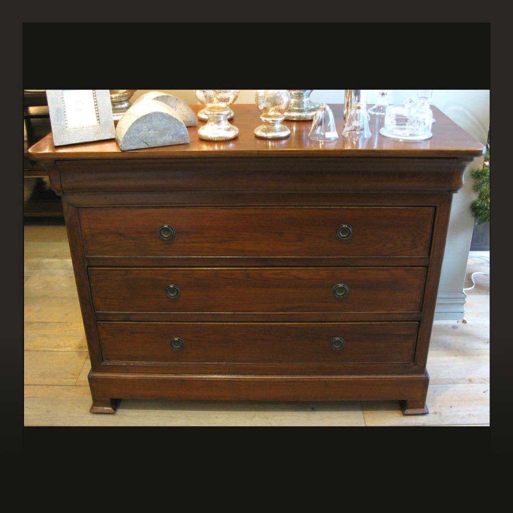 HANDGEMAAKTE LADEKAST LOUIS PHILIPPE DRESSOIR Eichholtz, Ophalen, 100 tot 150 cm, Eichholtz, Teakhout