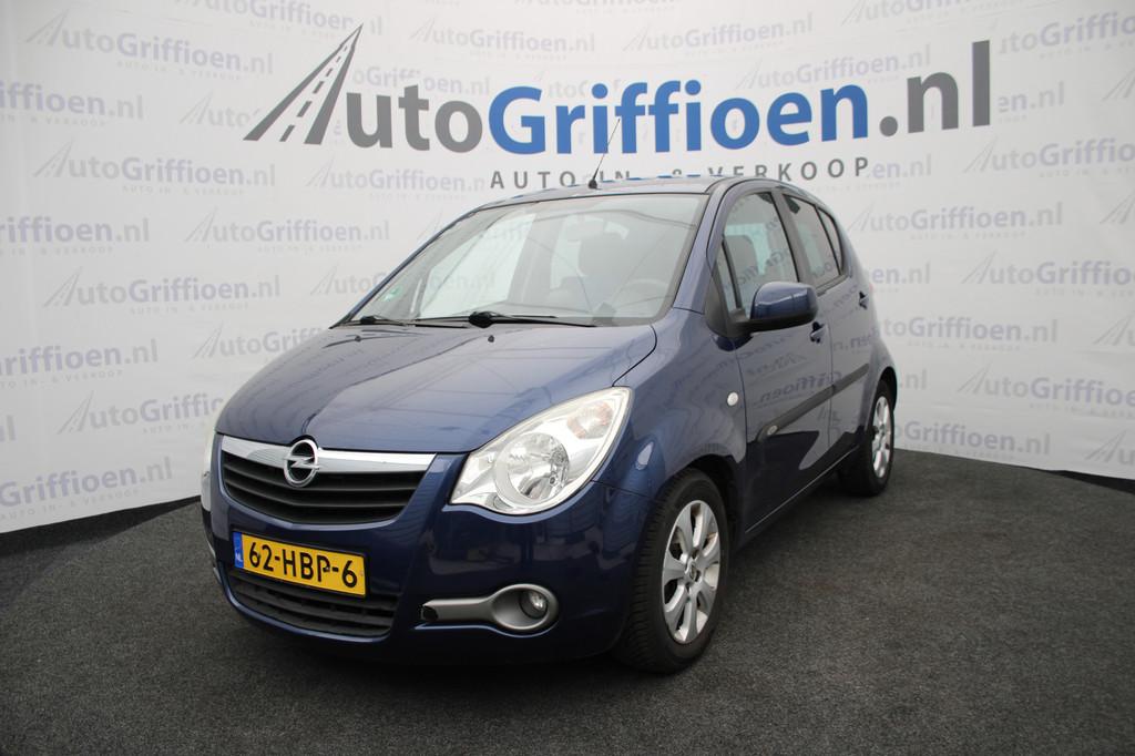 Opel Agila 1.2 Enjoy nette 5-deurs met trekhaak (bj 2008), Voorwielaandrijving, 4 cilinders, 965 kg, Blauw