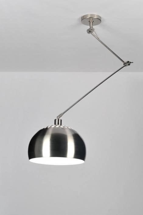 Rietveld Hanglamp 30333 RVS - Bol - Zwenkarm, Ophalen, Gebruikt, E27 (groot), Metaal