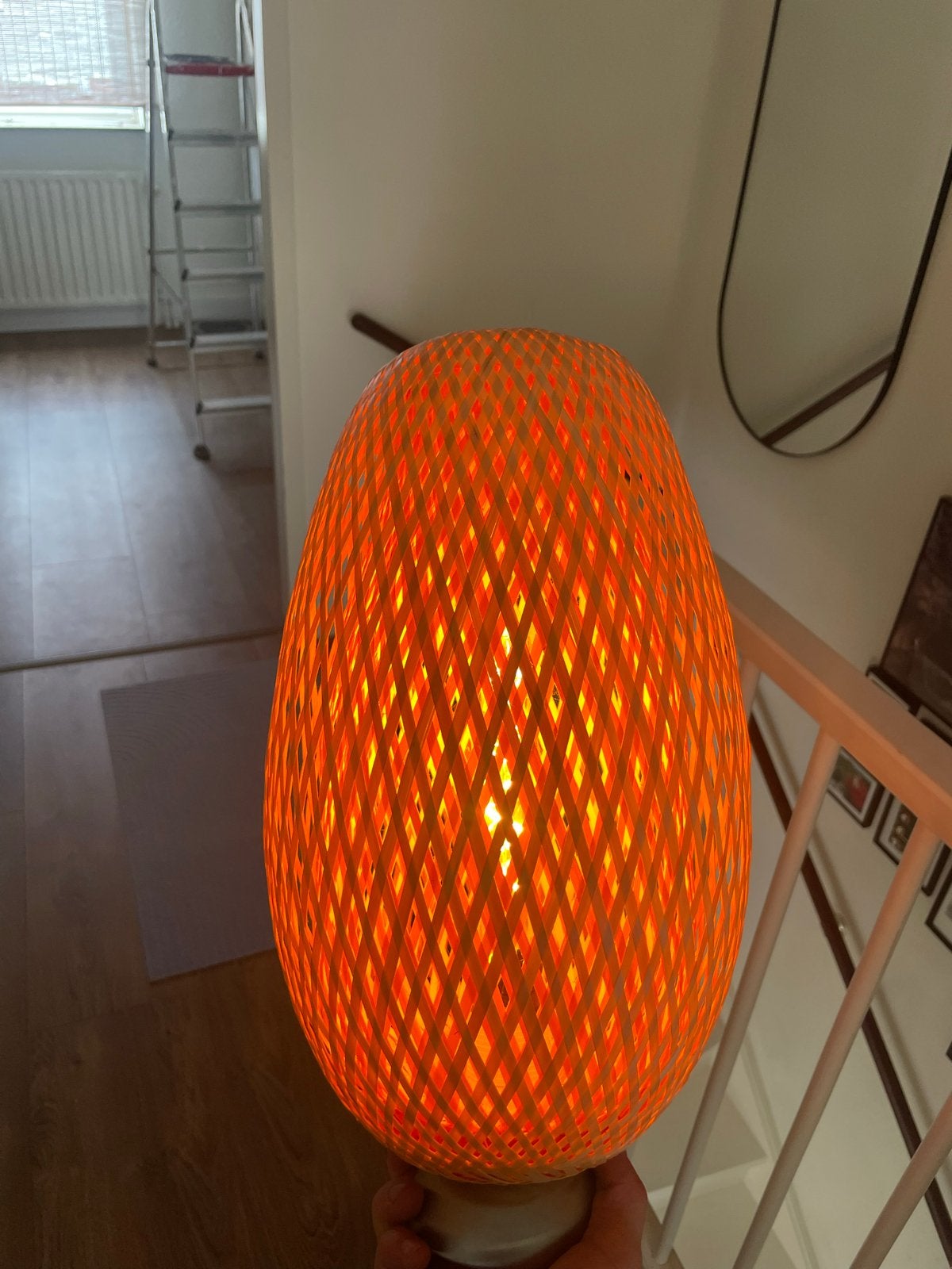 IKEA lamp met mooie peer, Ophalen, Gebruikt, Natuurlijk materiaal, Beige