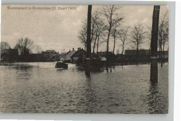 Hontenisse watersnood 1906kleinrondst BIGGEKERKE 06 zie info, Verzamelen, Ansichtkaarten | Nederland, Ophalen of Verzenden, Voor 1920