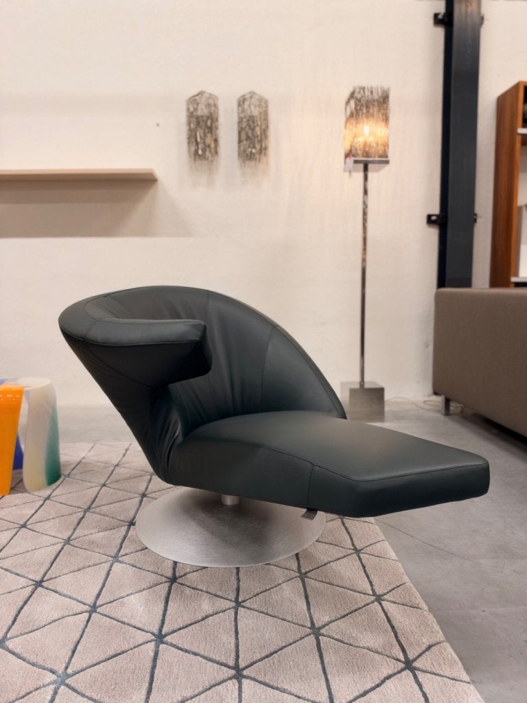 Nieuw Leolux Parabolica Draai Fauteuil Groen leer Stoel