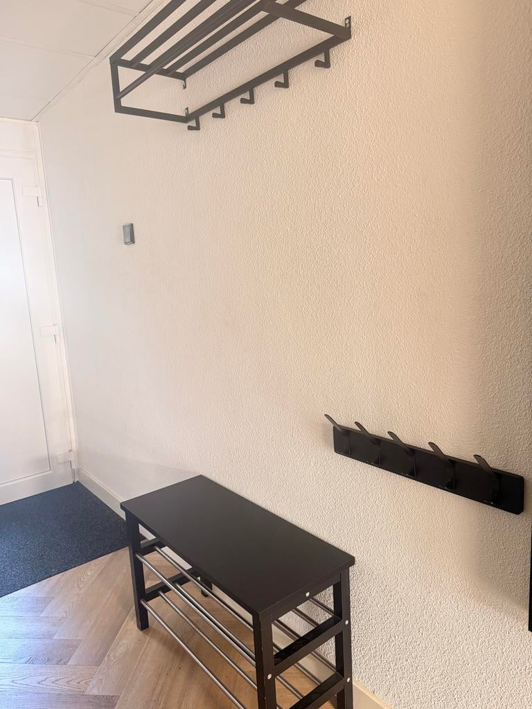 schoenenrek met bankje incl kapstok 2x, Gebruikt, 100 tot 150 cm, Metaal, Ophalen