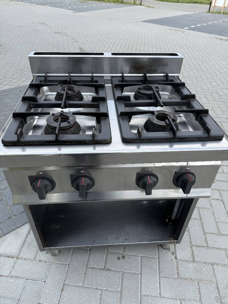 Berto's Professioneel 4-Pits Gasfornuis op Onderstel – 28 kW, Ophalen, Gebruikt, Fornuis, Frituur en Grillen