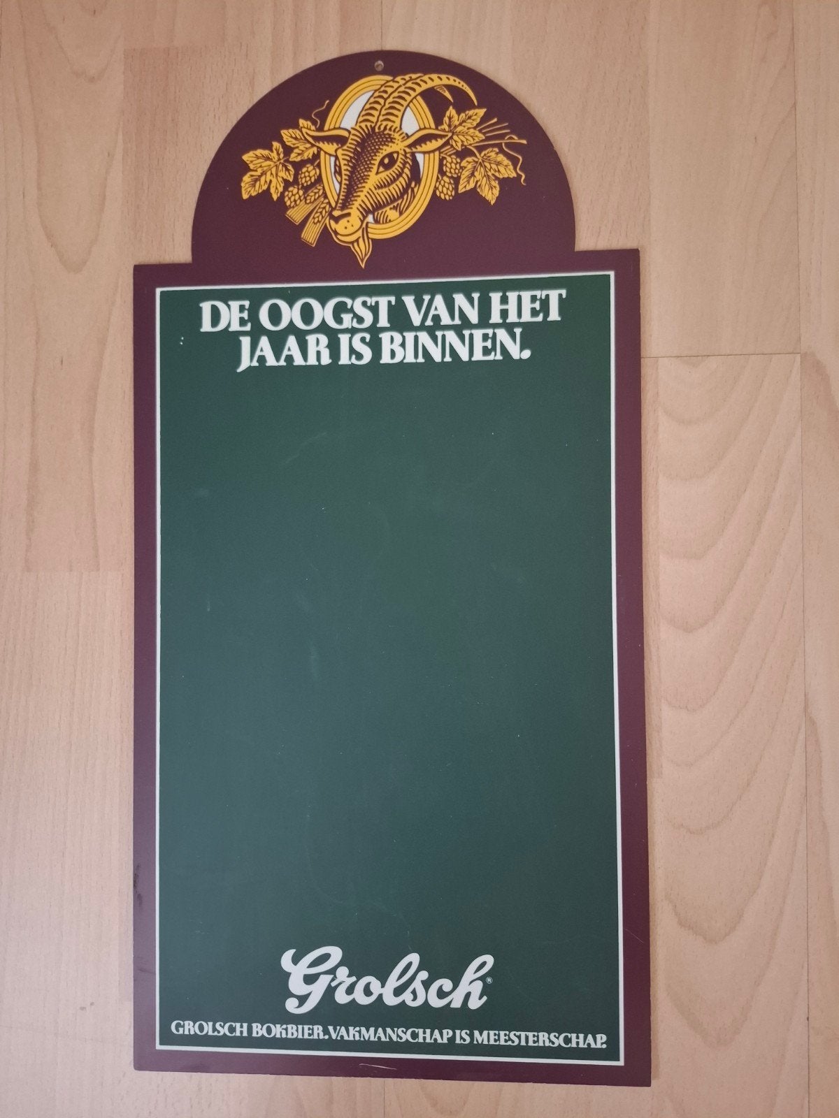 Grolsch bord, Ophalen of Verzenden, Zo goed als nieuw, Reclamebord, Plaat of Schild, Grolsch