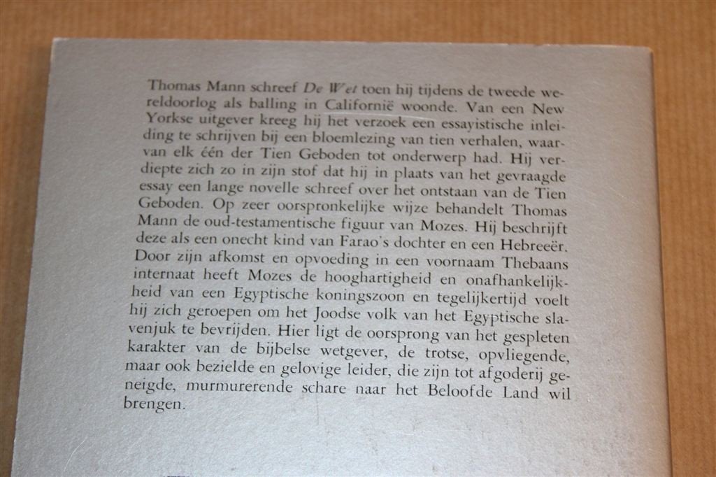 De Wet — Thomas Mann, Contact 1974, Ophalen of Verzenden, Gelezen