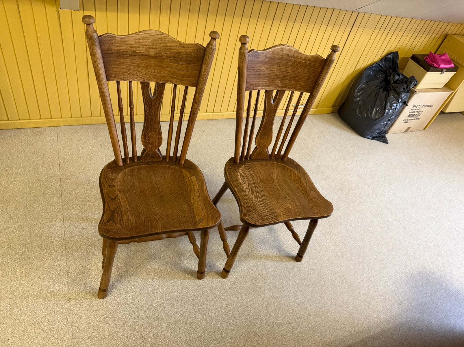 Originele eiken Oirschotse stoelen, Huis en Inrichting, Ophalen, Gebruikt, Bruin, Vijf, Zes of meer stoelen