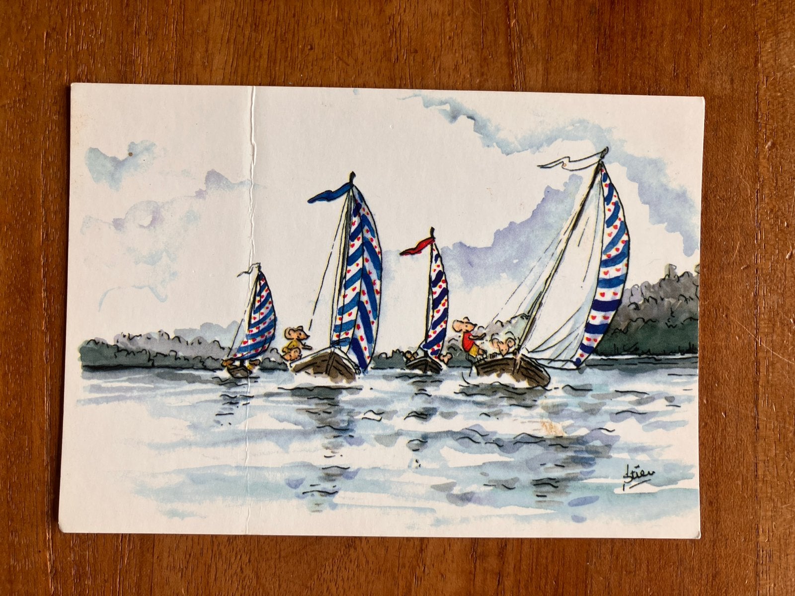 Zeilen Friesland met Muizen - Ontwerp Stien Huisman, Verzamelen, Ansichtkaarten | Dieren, Ophalen of Verzenden, 1980 tot heden