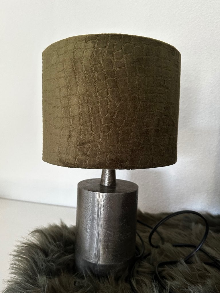 Erg mooie lamp van Light and Living met groene veloursekap!, Ophalen, Zo goed als nieuw, Light & Living, E27 (groot)