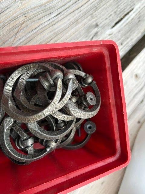 oude greepjes ringen ladekast, Huis en Inrichting, Kasten | Ladekasten, Zo goed als nieuw, 3 of 4 laden, Minder dan 100 cm, 25 tot 50 cm