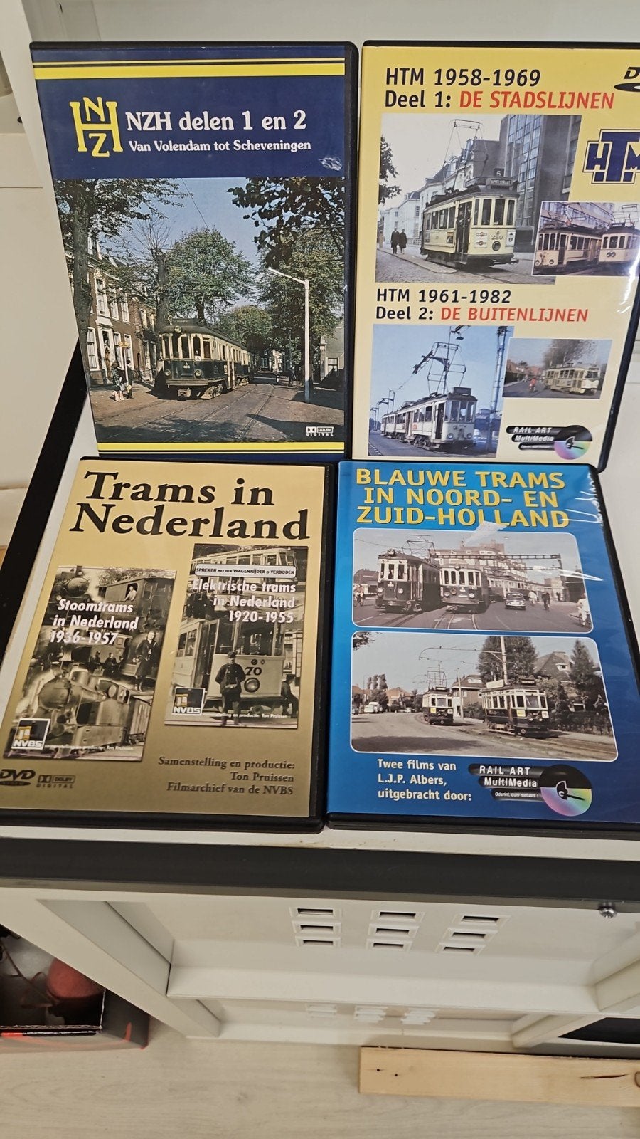 4 DVD's over trams in Nederland, Gebruikt, Alle leeftijden, Overige genres, Inclusief doosje