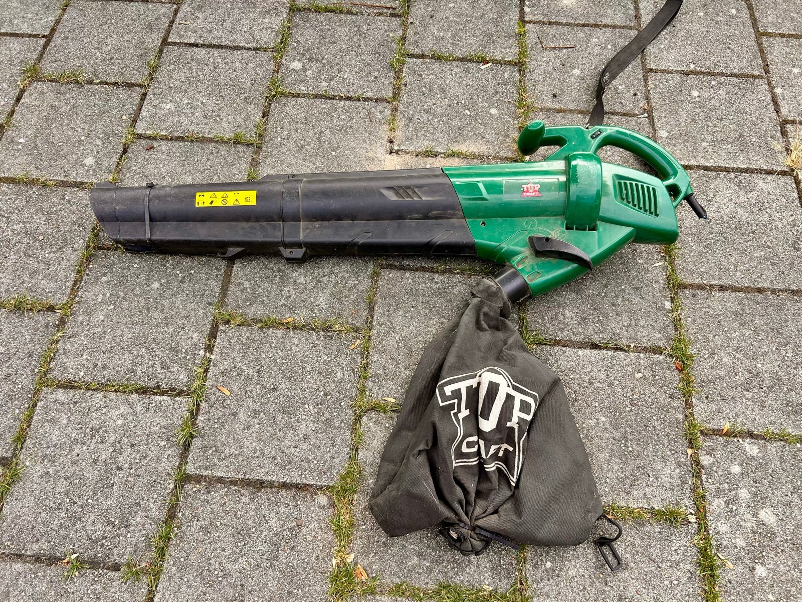 TOP CRAFT Bladblazer/Bladzuiger met opvangzak, Ophalen, Gebruikt, Handgedragen, Met opvangzak