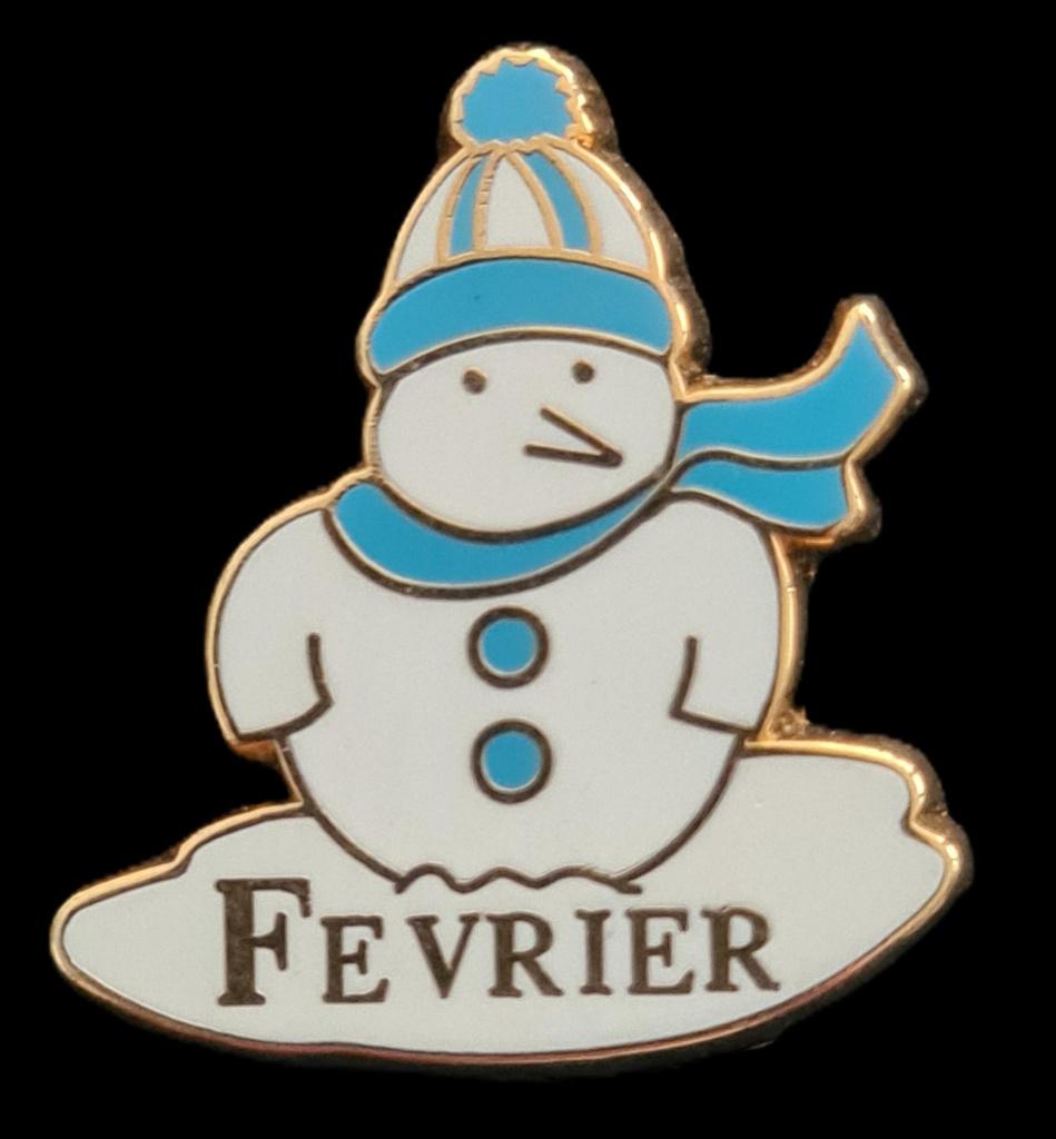 Fevrier sneeuwpop pin, Verzenden, Nieuw, Figuurtje, Speldje of Pin