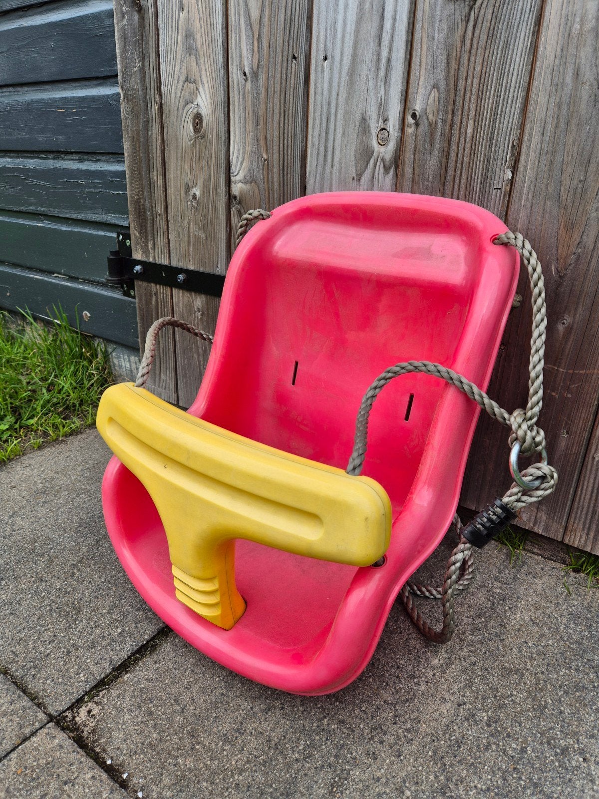 Kinder schommelzitje roze/geel - Gebruikt, Ophalen of Verzenden, Gebruikt, Schommel