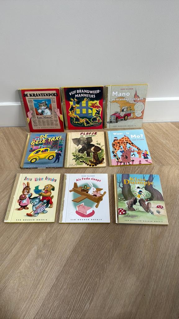 9 Gouden Boekjes: oa Klein Duimpje, Plofje de Olifant, Gelezen, Jongen of Meisje, Gouden boekje, Ophalen of Verzenden