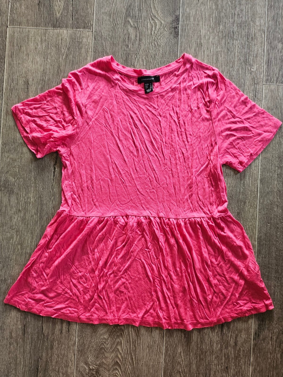 Roze peplum top met korte mouwen - Maat M, Atmosphere, Ophalen of Verzenden