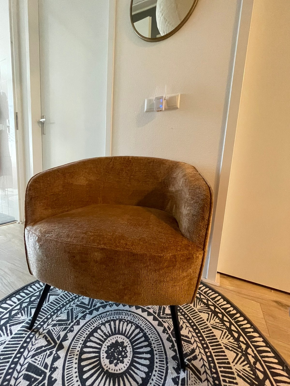 Fauteuil bruin cognac leen bakker  nieuw, Ophalen, Zo goed als nieuw, 75 tot 100 cm, 50 tot 75 cm