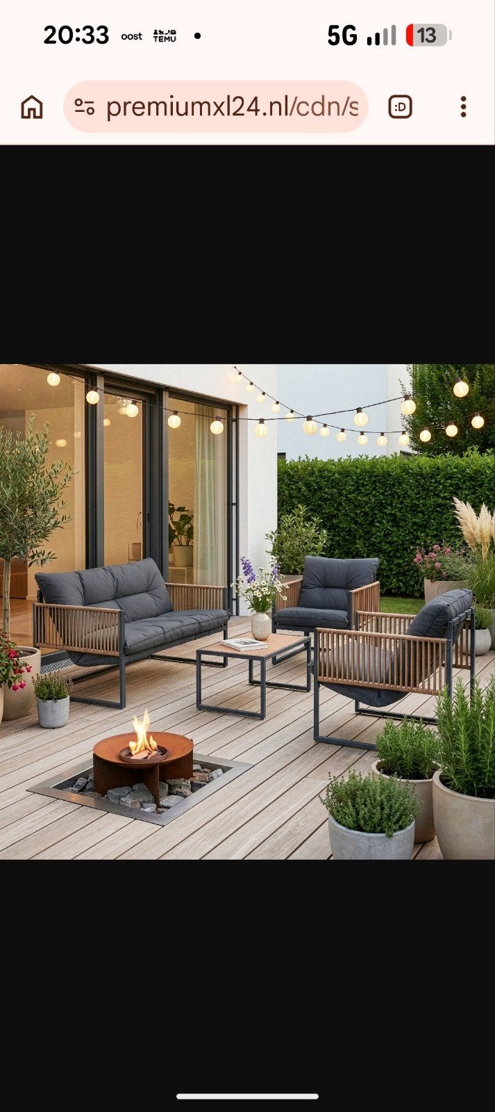 Moderne loungeset met 2 stoelen, bank en bijzettafel, Ophalen, 4 zitplaatsen, Bank, Loungeset