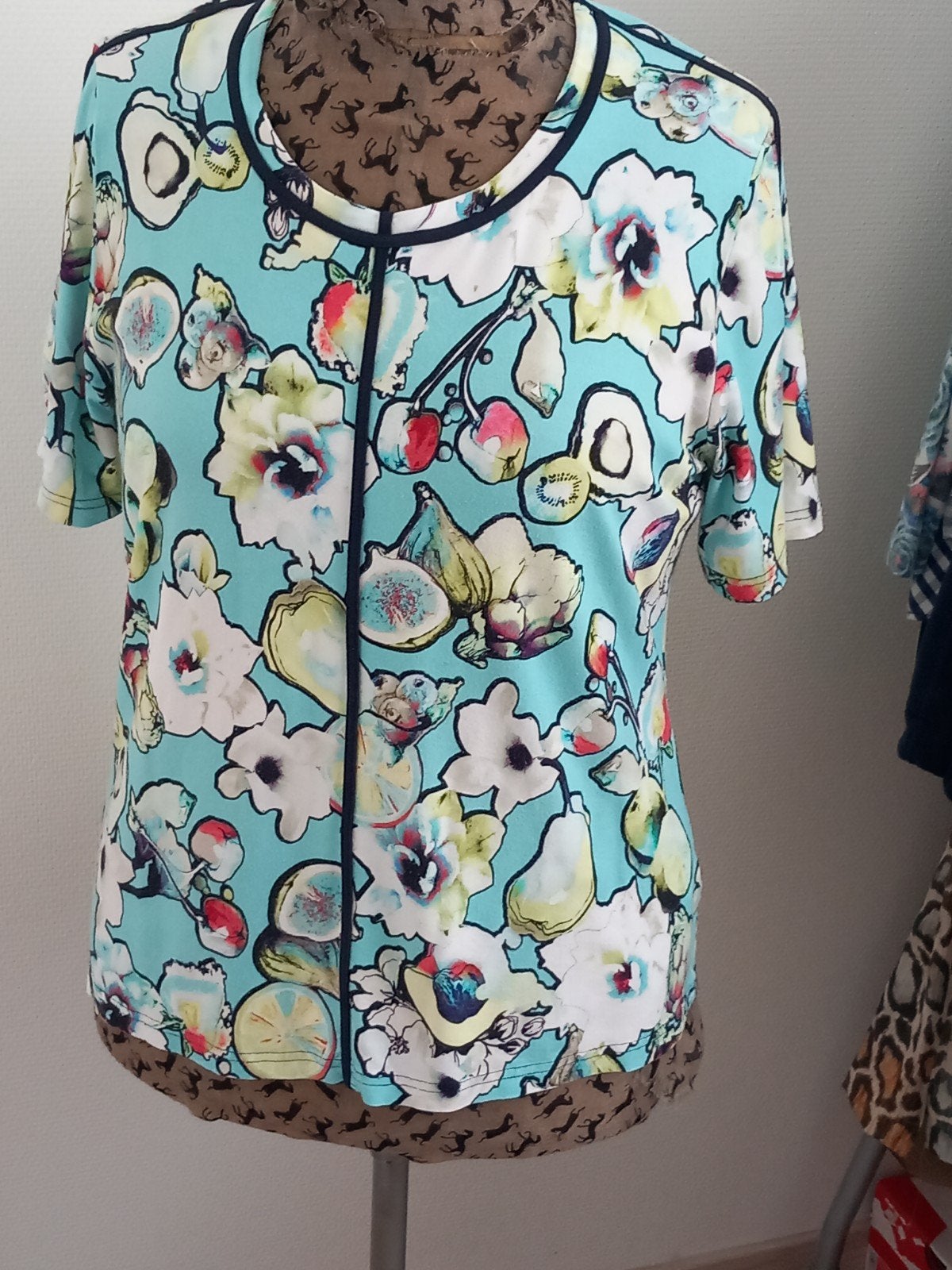 Tshirt 46 Frank Walder azuurblauw, Maat 46/48 (XL) of groter, Ophalen of Verzenden, Zo goed als nieuw, Korte mouw