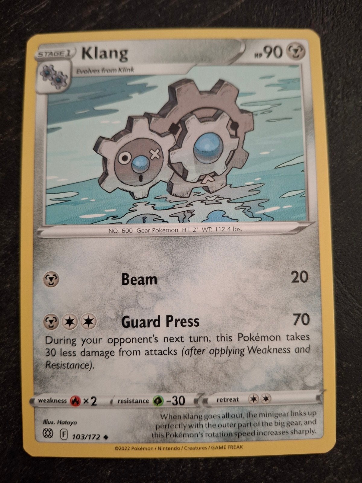 Pokémon Kaart - Klang (103/172), Ophalen of Verzenden, Zo goed als nieuw, Losse kaart