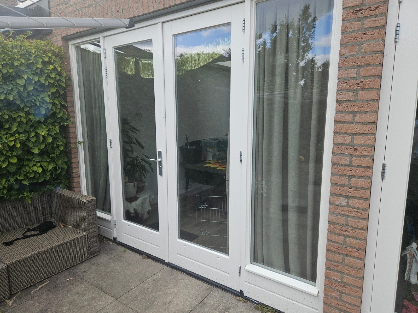 Set van 3 glazen deuren met kozijn, Doe-het-zelf en Verbouw, Ophalen of Verzenden, Glas, 120 cm of meer, 215 cm of meer
