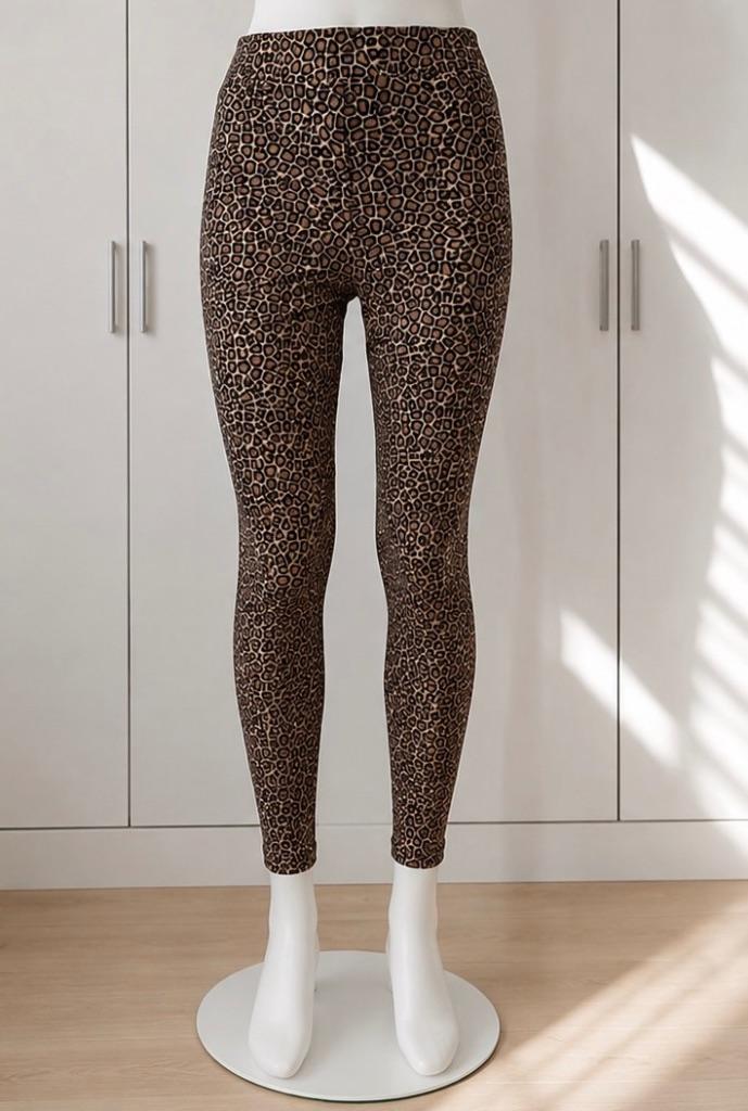 Jane Lushka  travel stof panter print  legging nieuw maat S, Legging, Maat 36/38 (S), Bruin, Nieuw